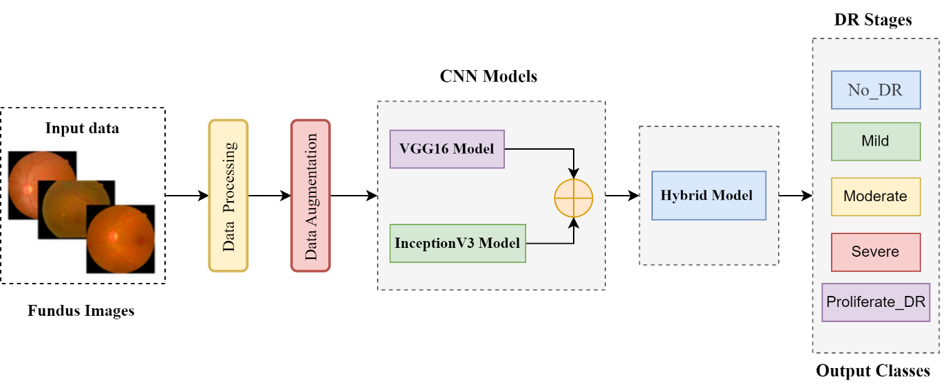 Automated Early Diabetic Retinopathy Detection Using a Deep Hybrid Model